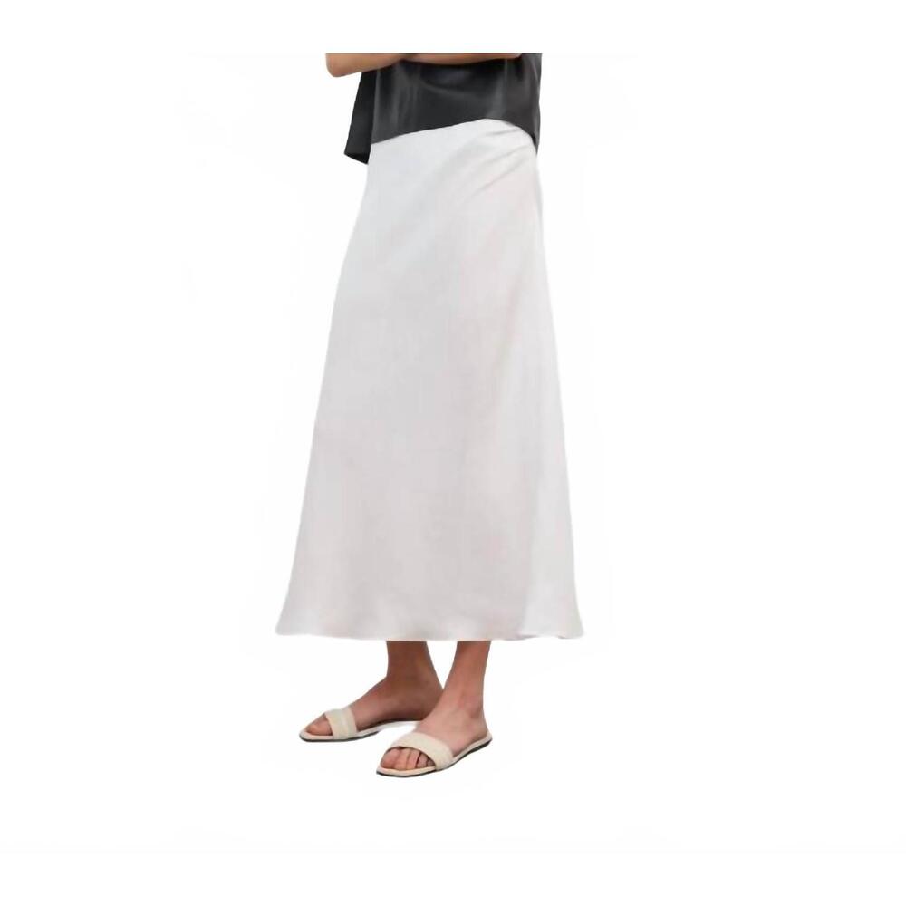 NEW HOUSE OF DAGMAR draped midi skirt in white